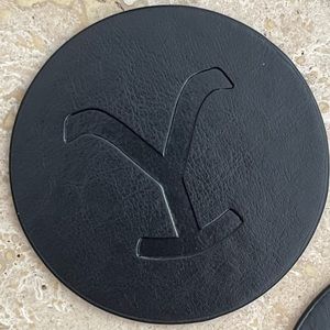 NWOT Yellowstone Leather Coaster Set